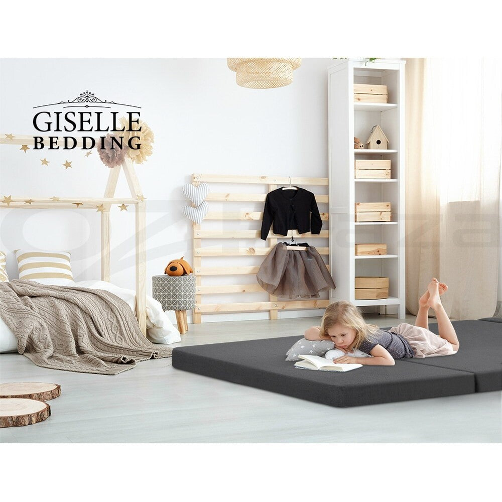 Foldable Foam Mattress Camping Double Grey