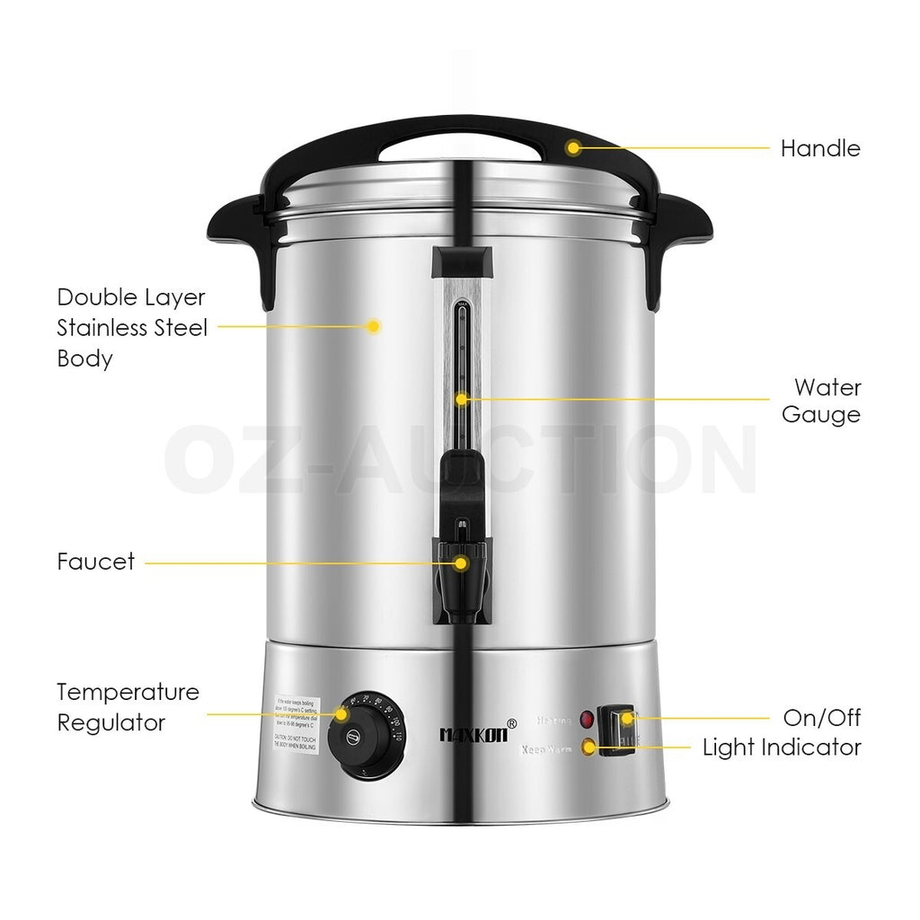 Maxkon 15L Hot Water Urn Instant Dispenser Boiler Dual Layer Stainless