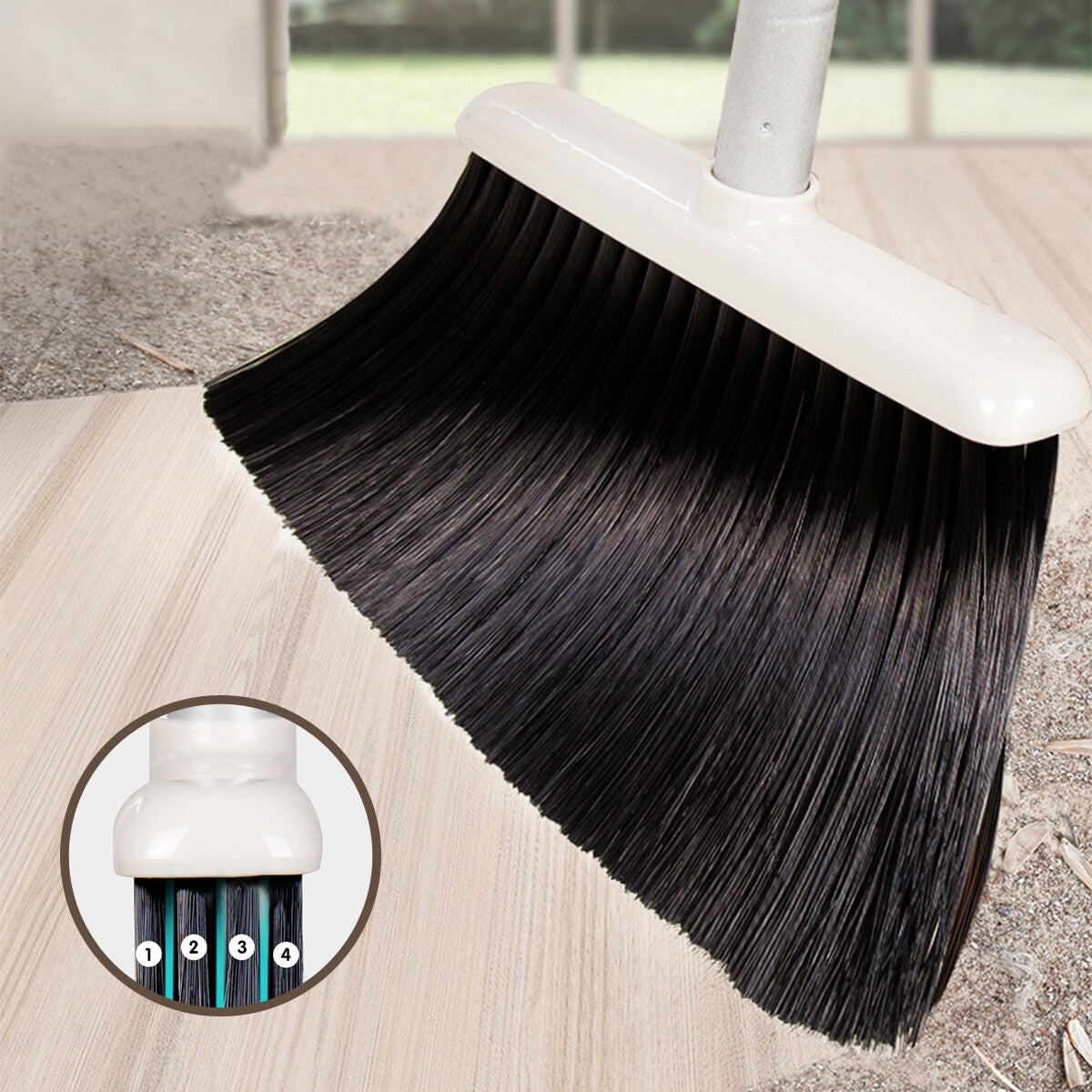 Long Handle Dustpan & Brush Set – Adjustable Broom with Holder