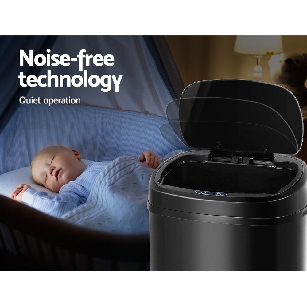 68L Motion Sensor Bin Automatic Trash Can Kitchen Black