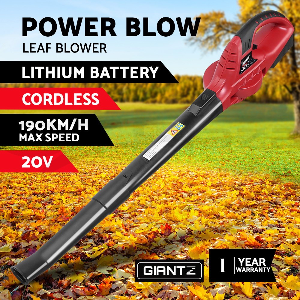 20V Cordless Leaf Blower Lithium Battery 2-Speed Nozzles