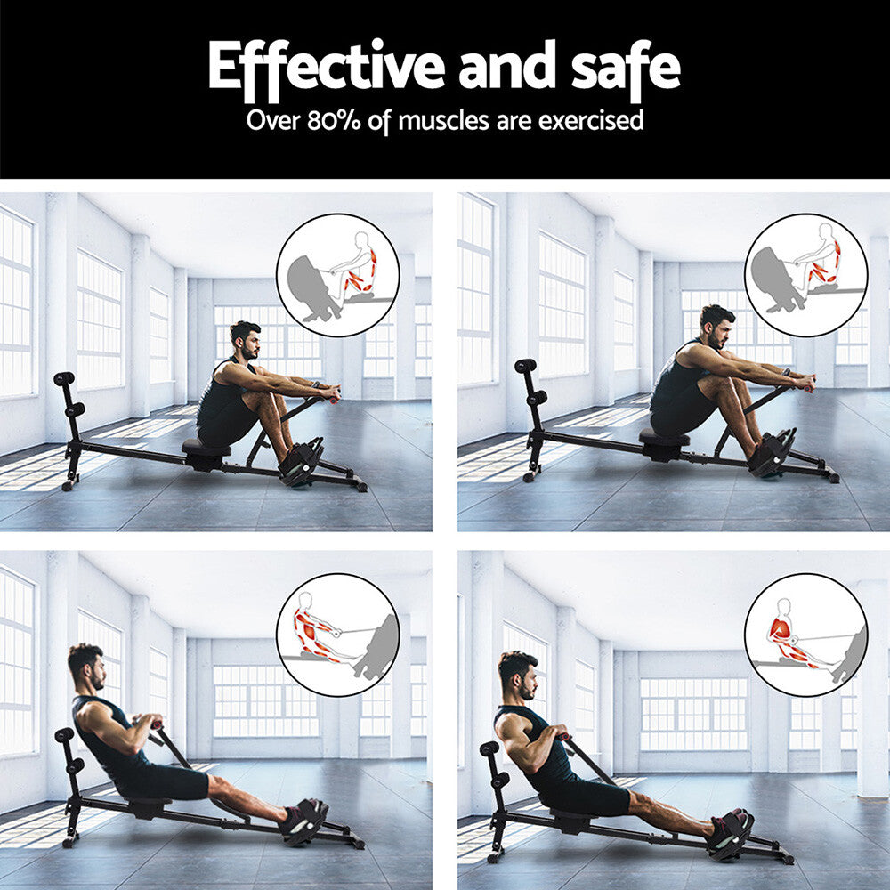 12 Level Hydraulic Rowing Machine Cardio Fitness Rower