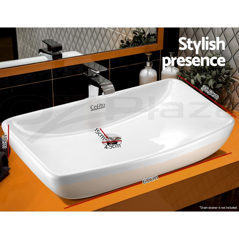Ceramic Bathroom Basin Above Counter Vanity Sink White