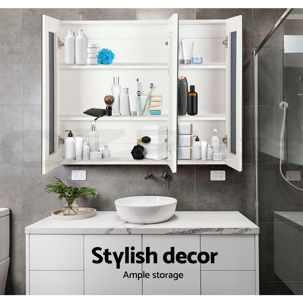 Bathroom Shaving Cabinet Mirror Vanity Wall Storage 900x720mm