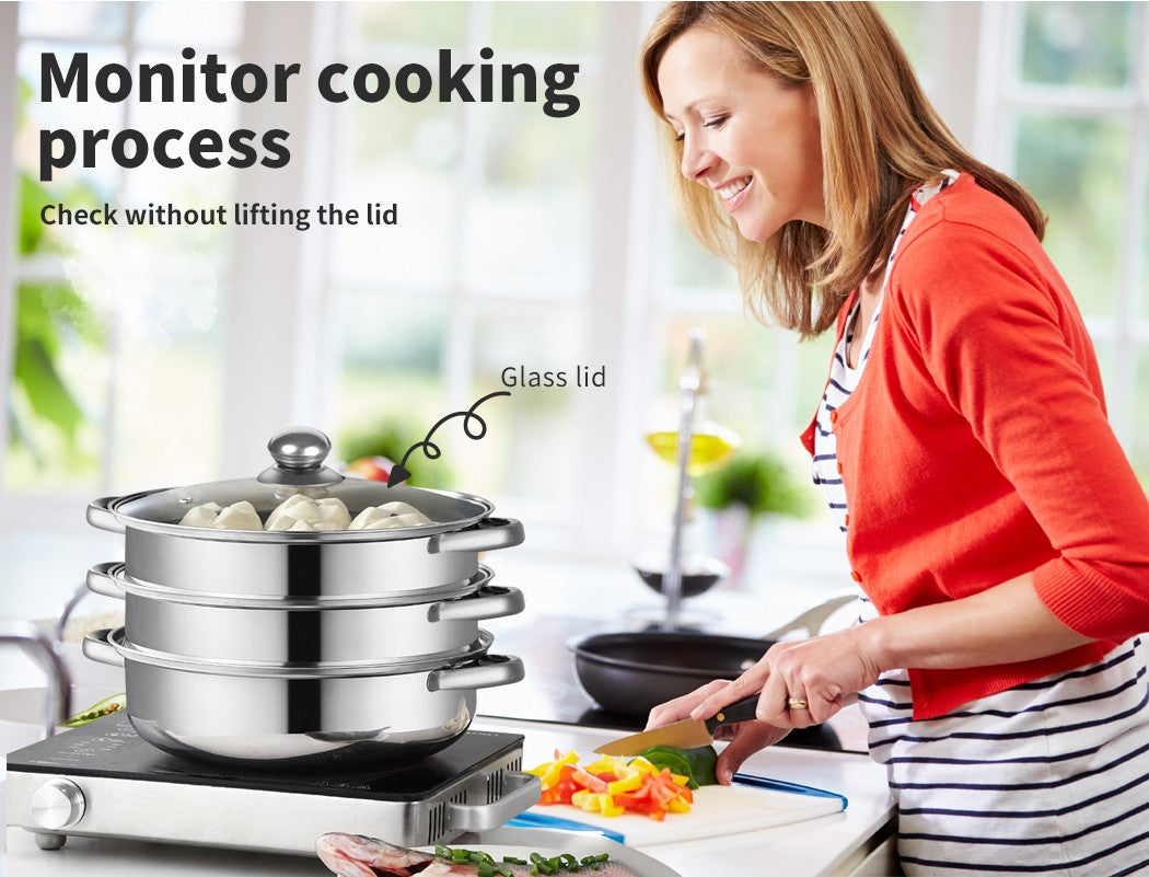 3/4 Tier Steamer Pot – Toque Stainless Steel Kitchen Cookware