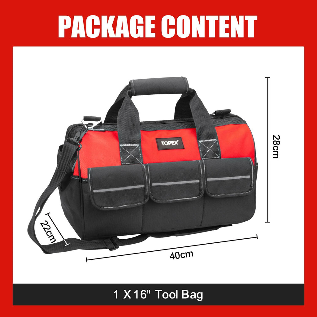 16" Tool Bag – Multi-Pocket Organizer with Adjustable Strap