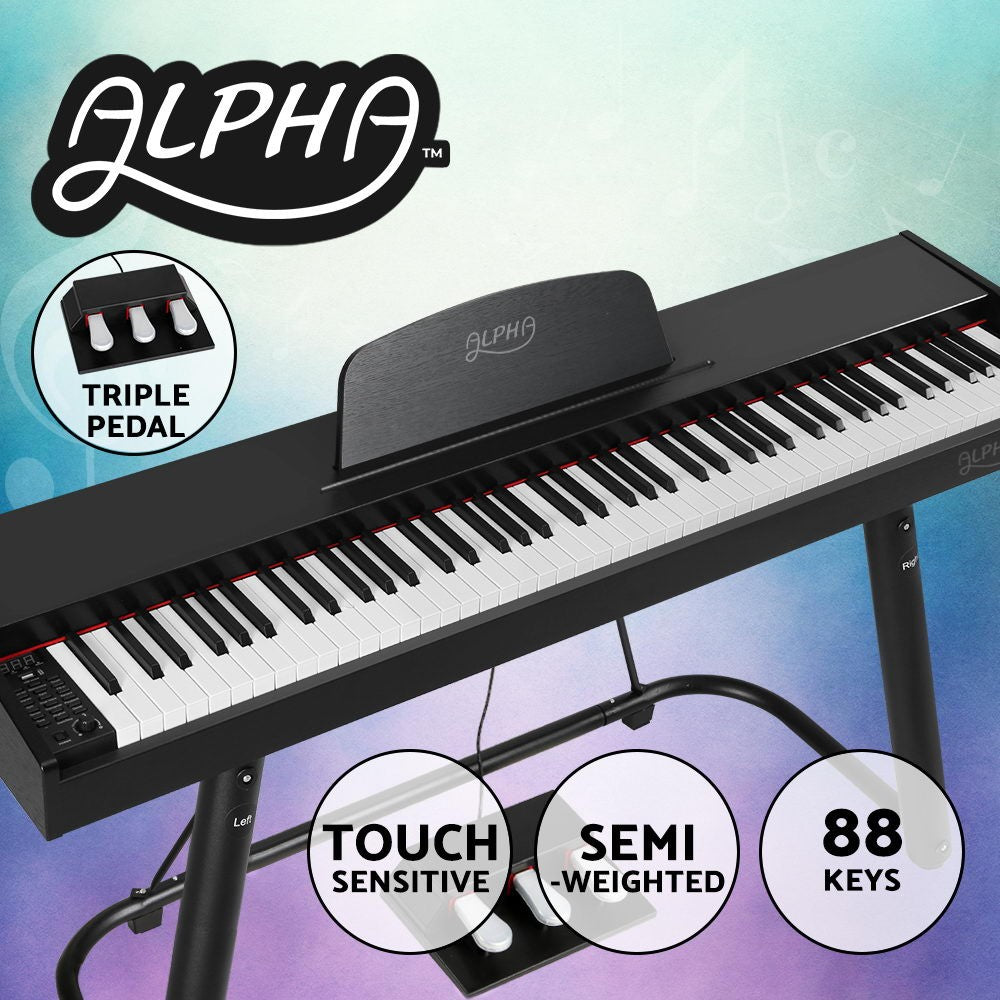 88 Keys Electronic Digital Piano Keyboard Semi-Weighted Stand