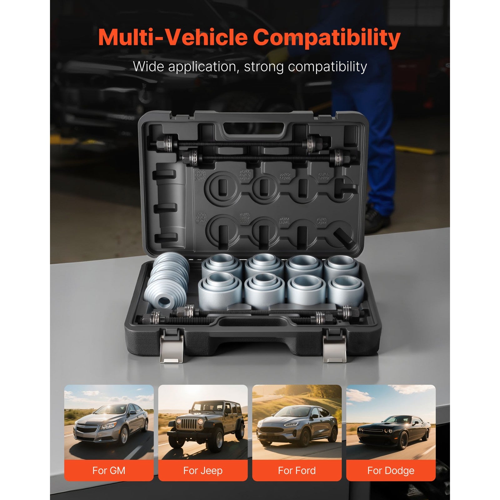Uimoso 28PCS Pull & Press Sleeve Kit for Bush and Bearing Removal & Installation
