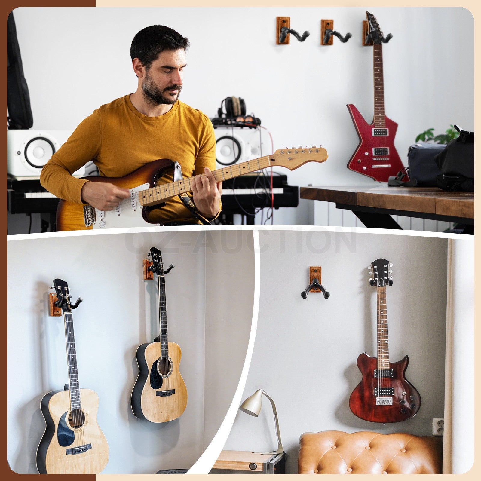 Guitar Wall Mount Hanger Hook Holder for Guitar Bass Ukulele