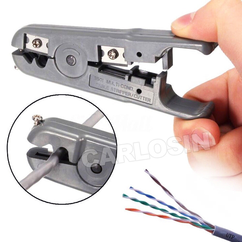 Network Cable Tool Kit LAN Crimper Wire Stripper RJ45 Cat5 Cat6