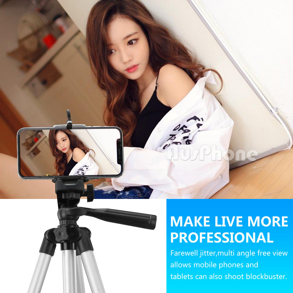 Universal Telescopic Camera Tripod Stand with Phone Mount