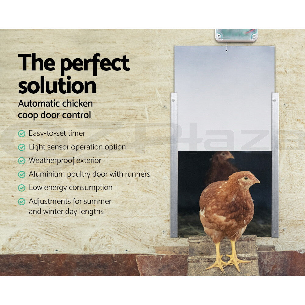 Automatic Chicken Coop Door Opener Timer Auto Light Sensor