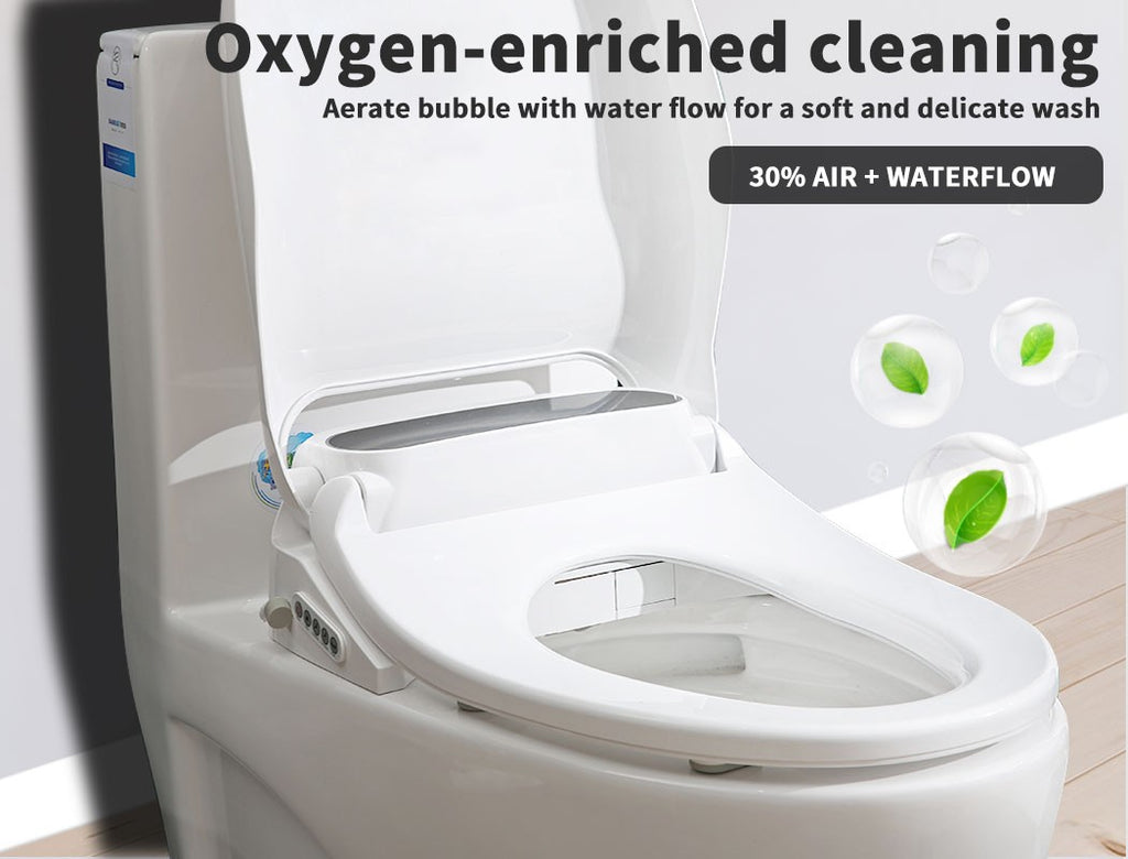 Electric Bidet Toilet Seat – LED Night Light, Remote & Antibacterial