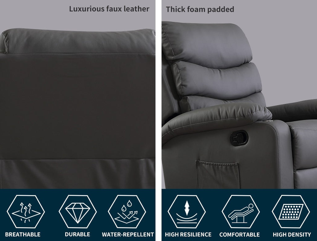 Levede Massage Recliner Chair – Heated 360° Swivel Lounge Sofa