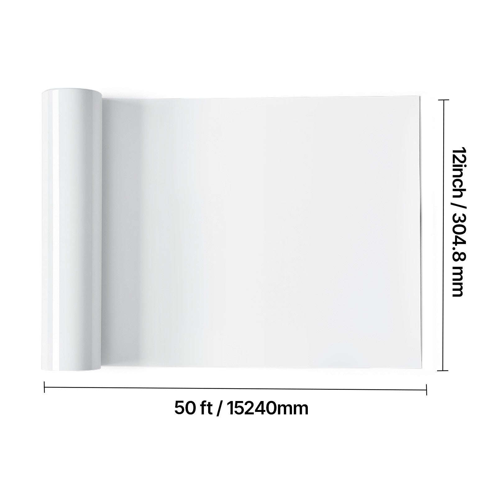 Uimoso Heat Transfer Vinyl Roll 12inx50ft Glossy White for Iron-On Applications