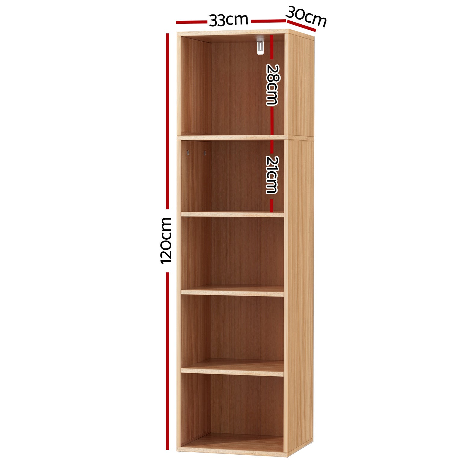 5 Tier Cube Bookshelf Display Book CD DVD Storage Pine