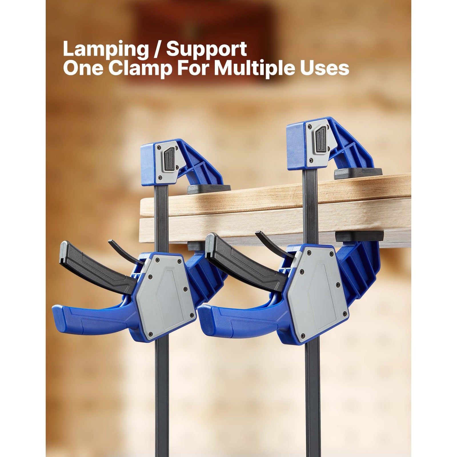 Uimoso Bar Clamps for Woodworking 2Pack 60.96cm One-Handed Clamp/Spreader 154 kg