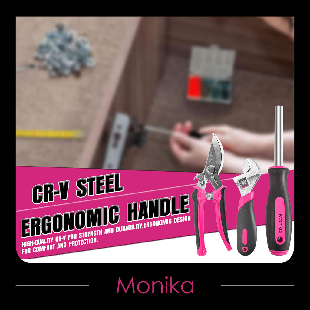 Pink Tool Set – Portable Household & Gardening Kit