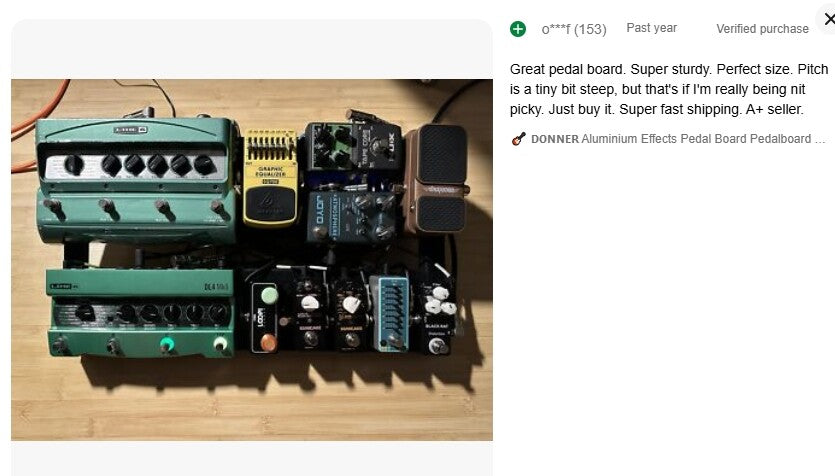 DONNER Aluminium Effects Pedal Board with Patch Cable & Carry Bag