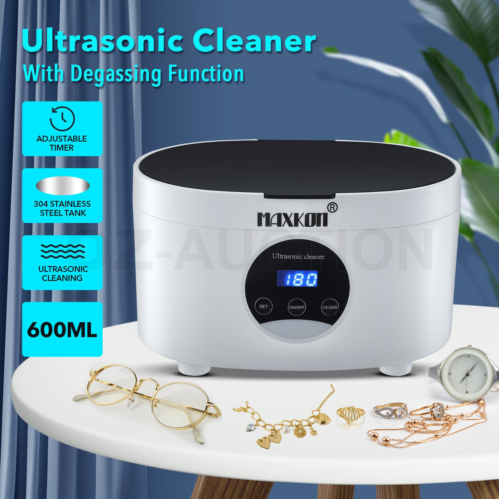 Maxkon 600ML Ultrasonic Cleaner – Jewellery & Silver Degassing Tank