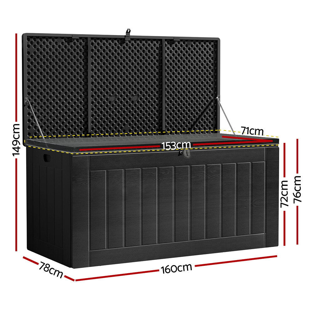 830L Lockable Outdoor Storage Bench Tool Box Black