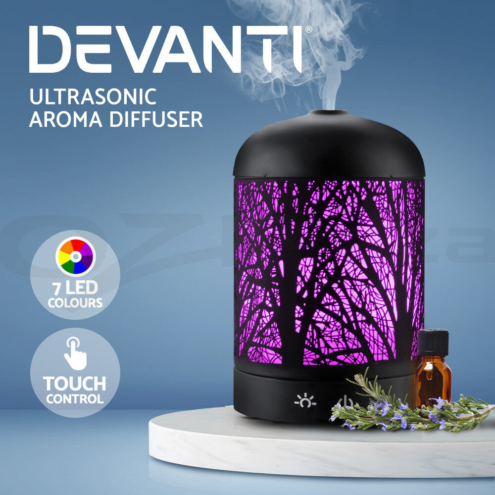Ultrasonic Aroma Diffuser Aromatherapy LED Humidifier Iron Forest