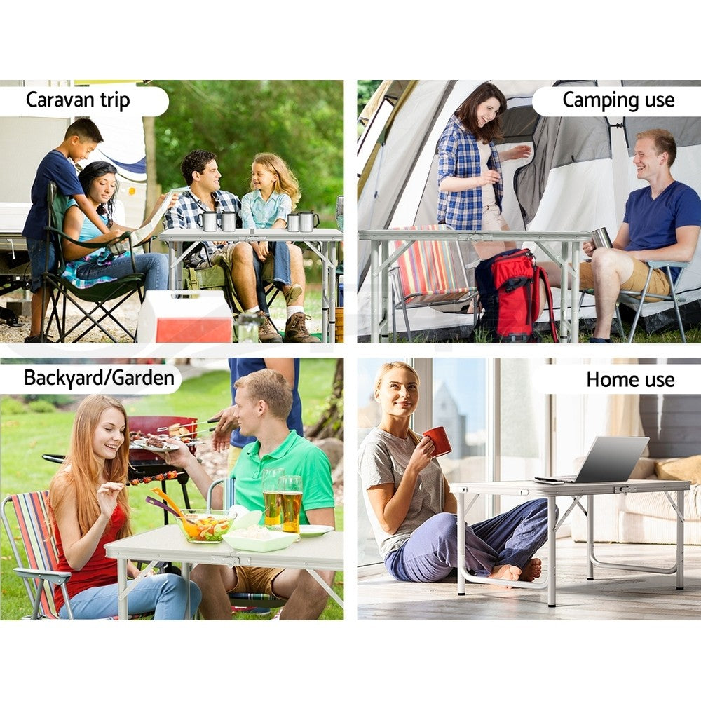 Weisshorn Folding Camping Table Adjustable Portable Picnic Outdoor BBQ Desk 90CM