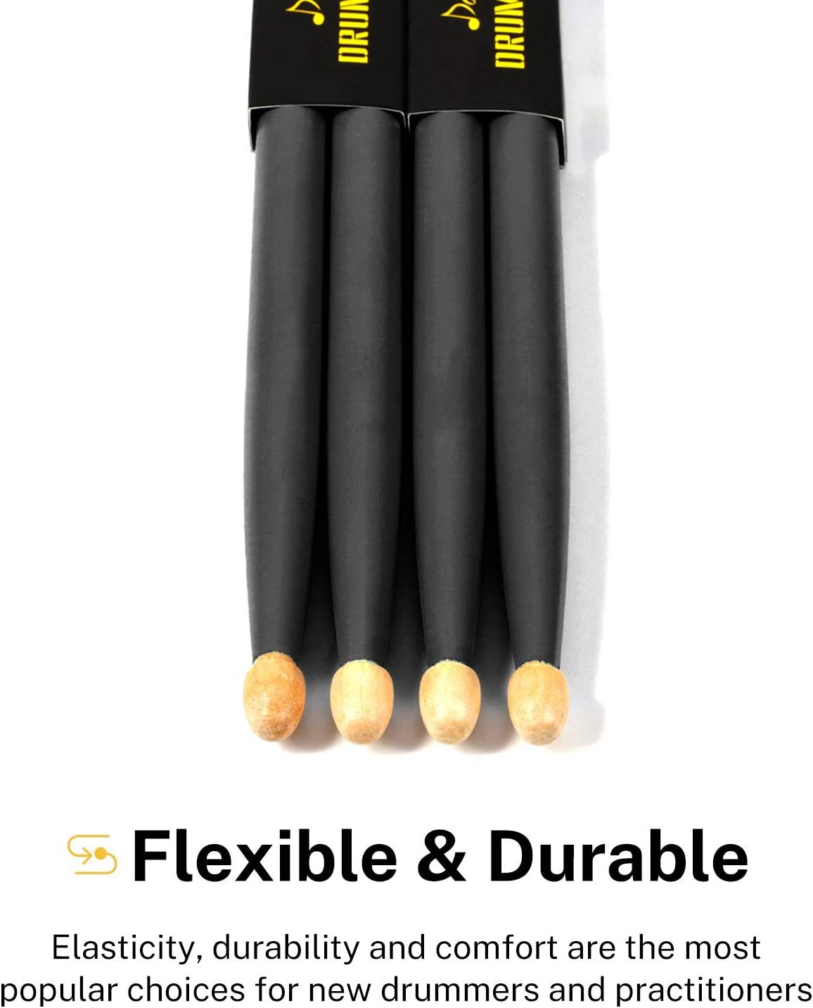 Donner 2 Pairs 5A Maple Wood Drumsticks with Storage Bag