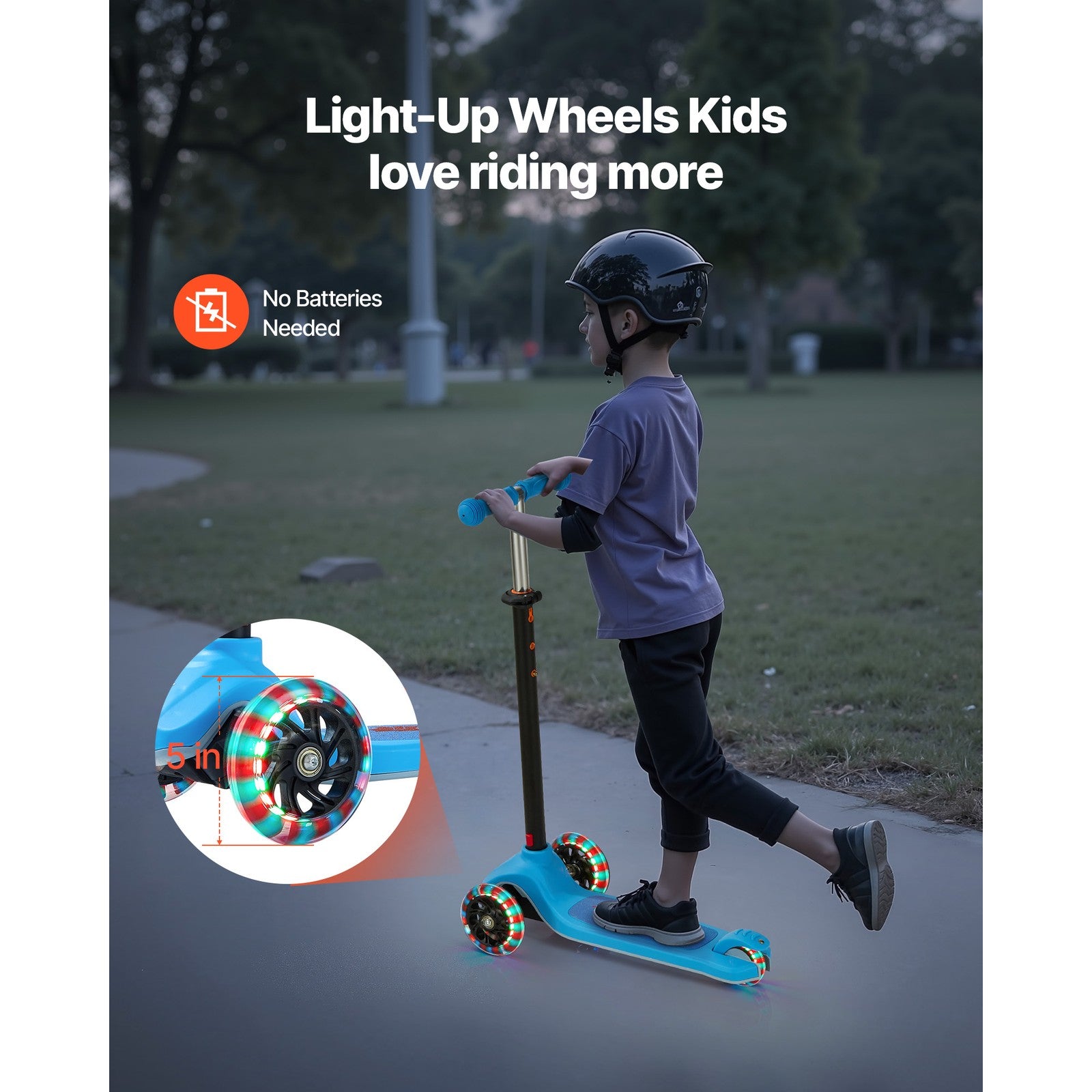 Uimoso Kick Scooter for Kids Ages 3+ with 3 Wheels, Adjustable Height, Blue