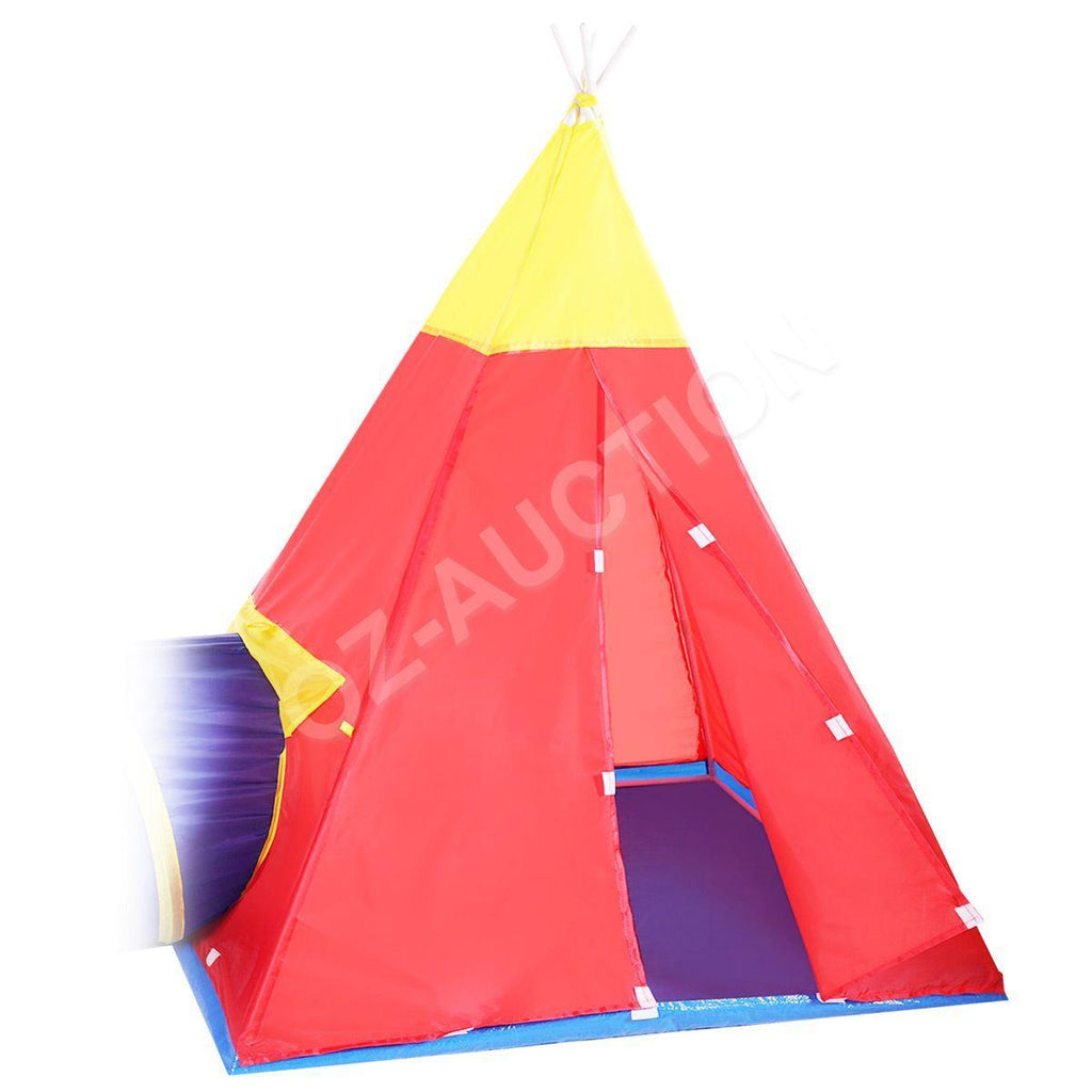 Large Kids Play Tent Toddler Teepee Tunnel Pop-Up Playhouse